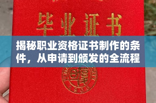 徽县揭秘职业资格证书制作的条件，从申请到颁发的全流程解析